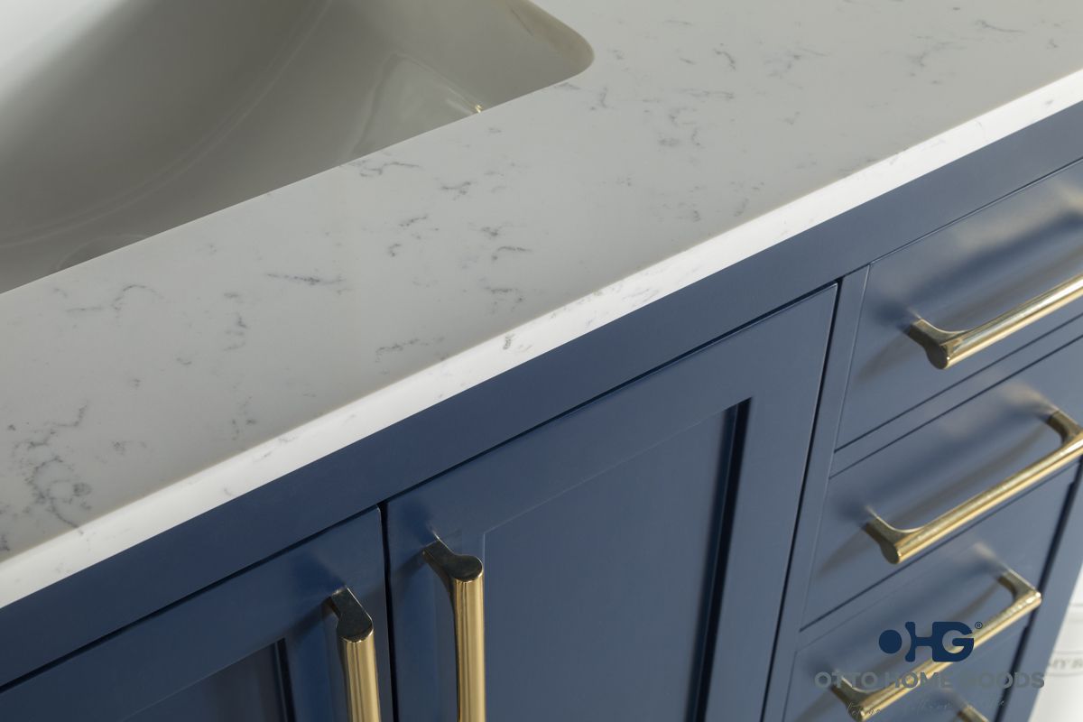 Ashley 36" Navy Blue Bathroom Cabinet - Image 2