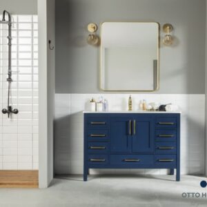 Ashley 48" Navy Blue Bathroom Cabinet