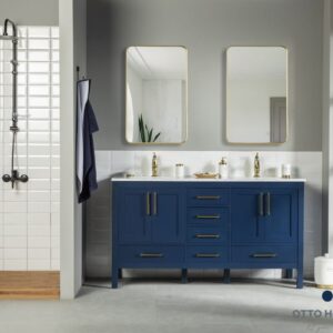 Ashley 60" Navy Blue Bathroom Cabinet