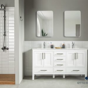 Ashley 60" White Bathroom Cabinet