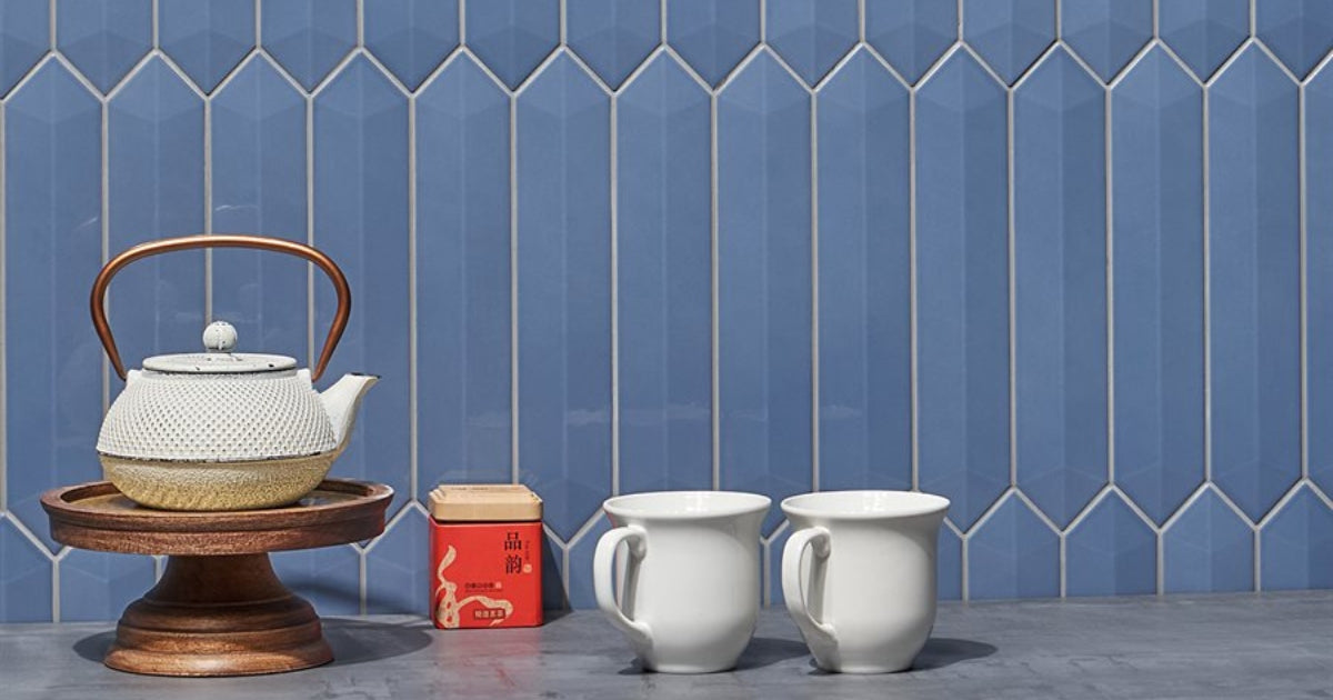 blue kitchen backsplash tile