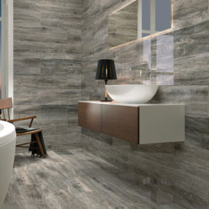 APE Quintessence Graphite 9"x47" Premium Polished & Rectified Wood Tile