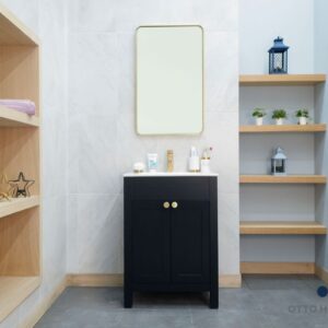 Aria Black 24" Bathroom Cabinet