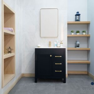 Aria Black 30" Bathroom Cabinet