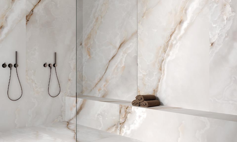 bathroom marble look tile