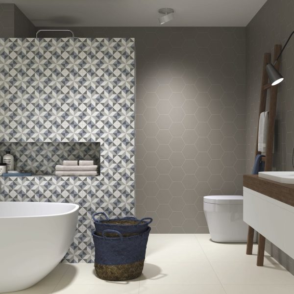 Ape- Hexagon Slate Grey 8″ Matte