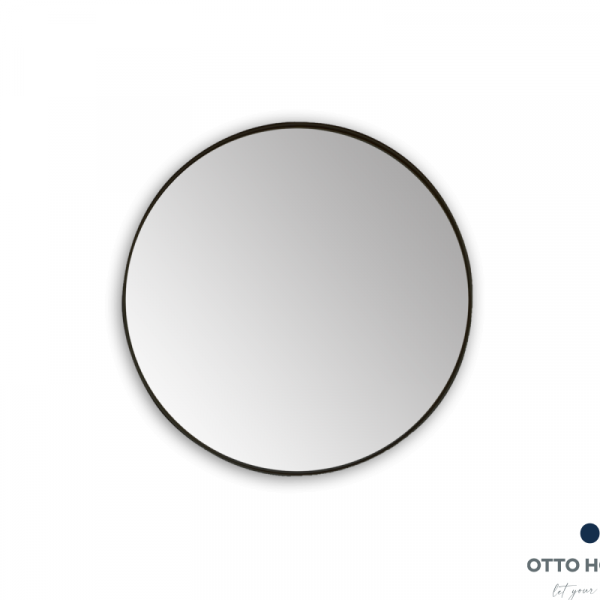 24″ Black Round Mirror