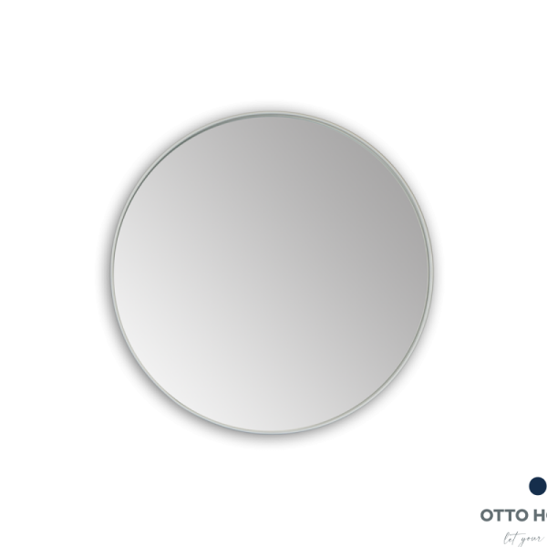 24″ White Round Mirror
