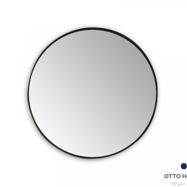 30″ Black Round Mirror