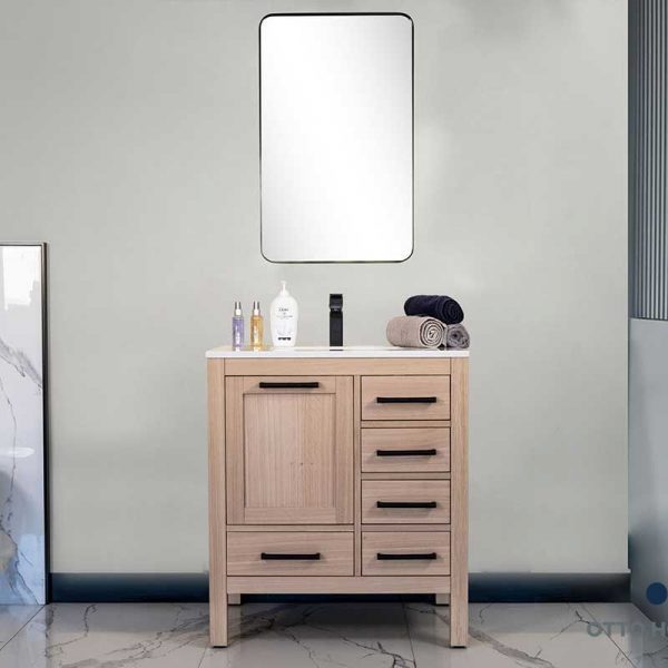 Ashley 30″ Natural Oak Bathroom Cabinet