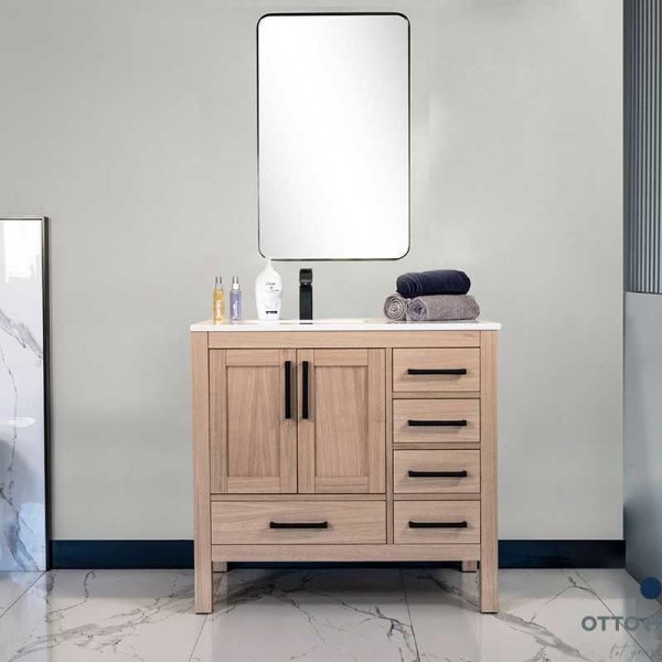Ashley 36″ Natural Oak Bathroom Cabinet