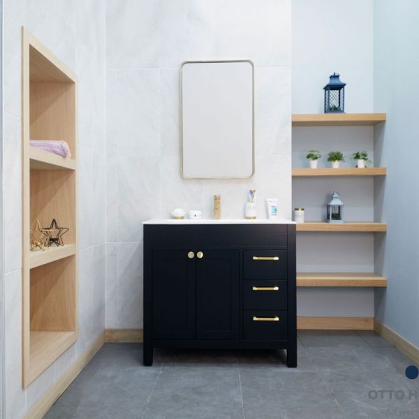 Aria Black 36″ Bathroom Cabinet