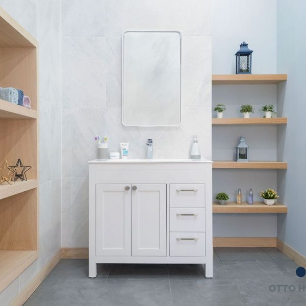 Aria White 36″ Bathroom Cabinet