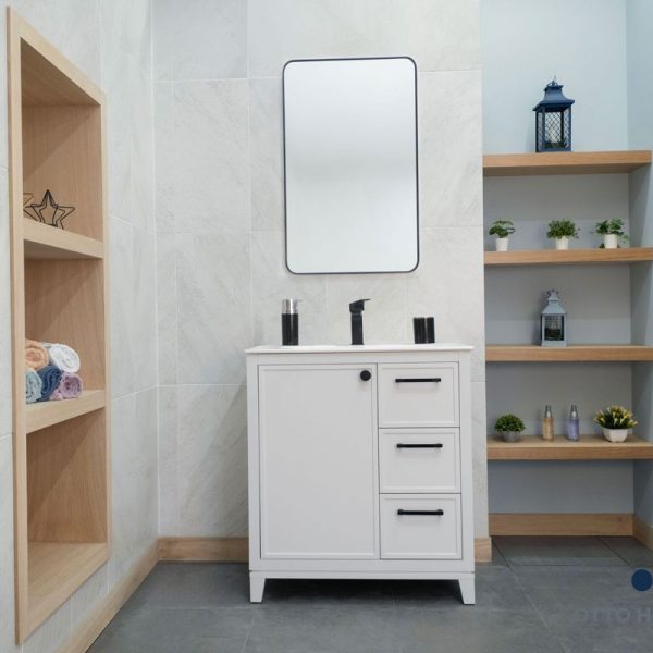 Frame White 30″ Bathroom Cabinet