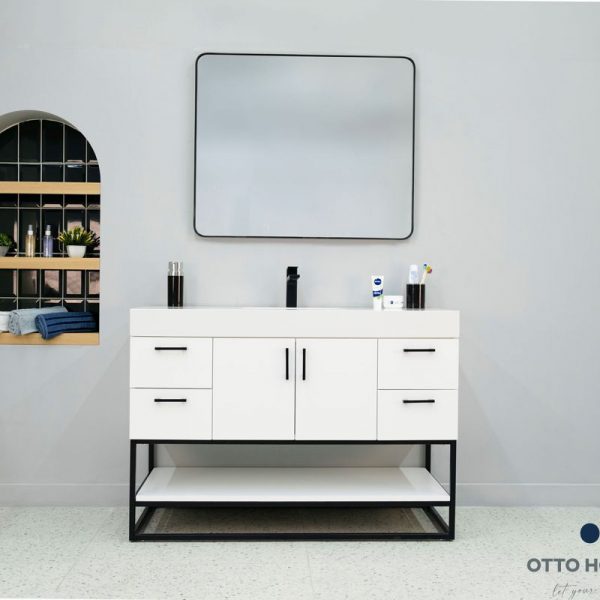 Solana White 48″ Bathroom Cabinet