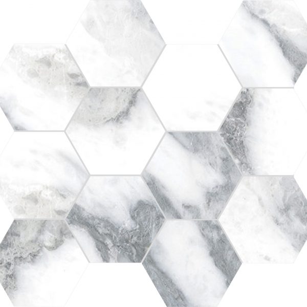Rondine- Canova Arabescato 3″ Hexagon Mosaic