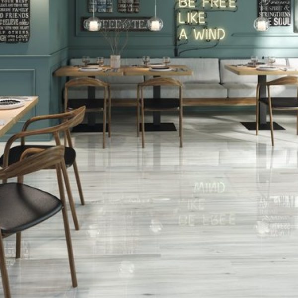 APE Mirage Polished Wood Bianco 9″x47″