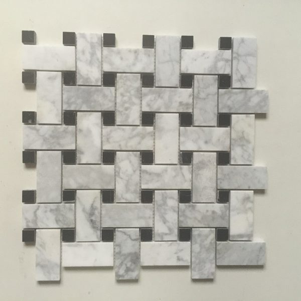 Dolphin White Carrara Basket Weave w/ Black Dot Polished