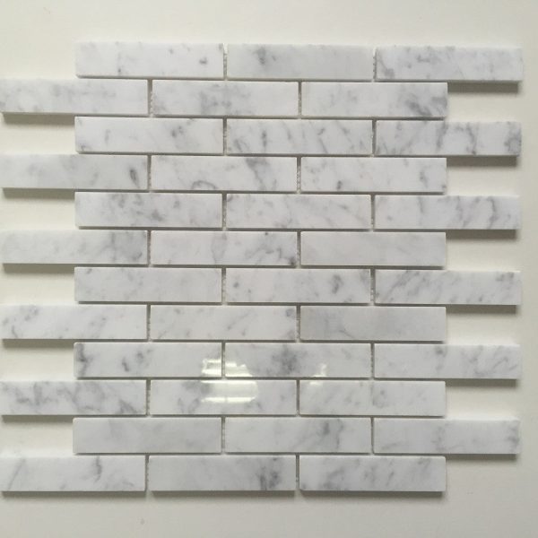 Dolphin- White Carrara 1″x4″ Piano Brick Polished