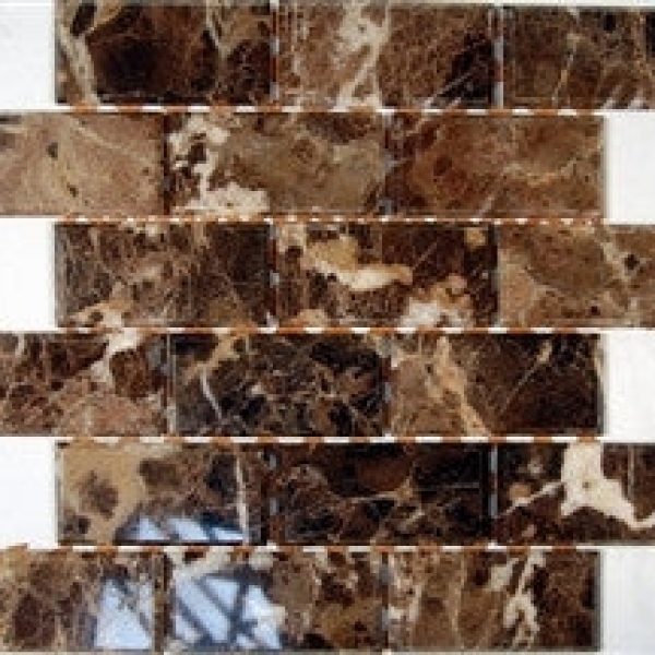 Dark Emperador 2×4 Beveled Edge Polished