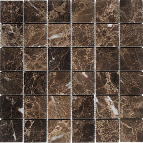 Dark Emperador Polished 2″x2″ Mosaic