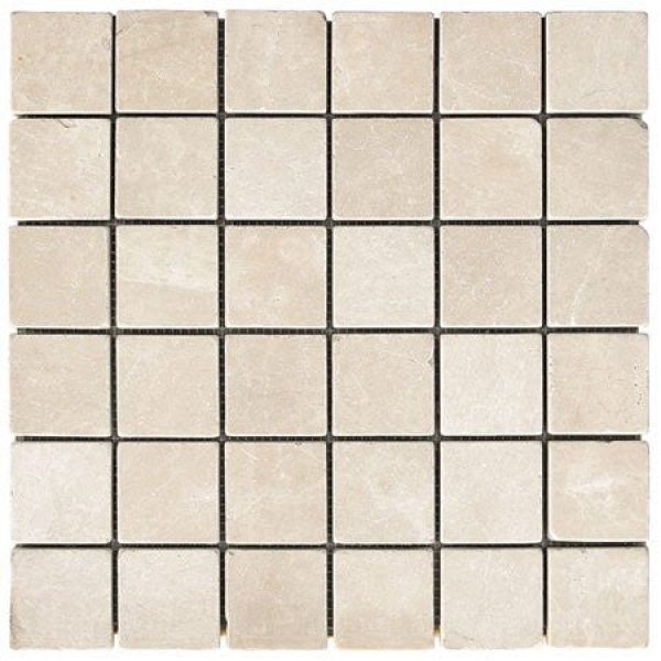 Botticino Marble Tumbled Mosaic 2×2