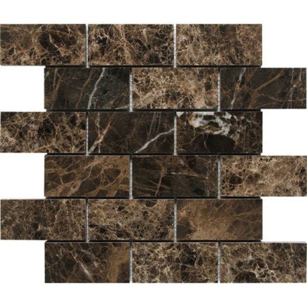 Dark Emperador Polished 2″x4″ Mosaic