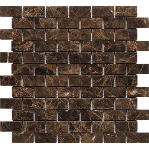 Dark Emperador Polished 1″x2″ Mosaic