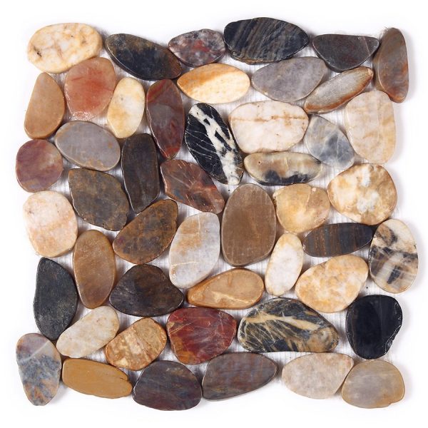 Procida Tile – Perla Multi Color Flat River Rock (PROPEB-MULTIFLAT)