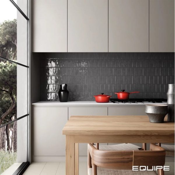 Equipe Cottage 3″x12″ Dark Grey Glossy
