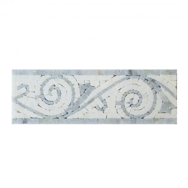 Bianco Carrara & Blue Marble Art Border 4″x12″