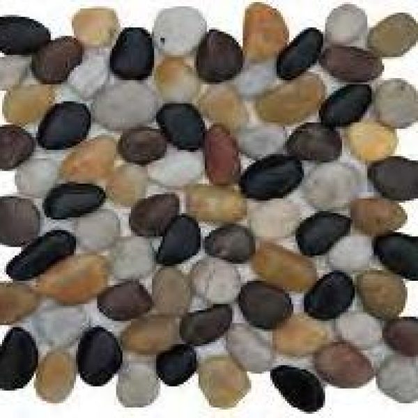 Procida Tile – Perla Multi Color Round River Rock