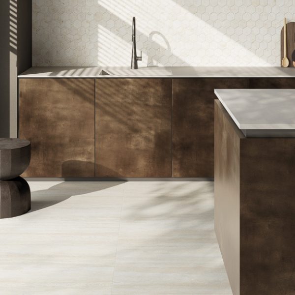 travertine look porcelain kitchen floor tile